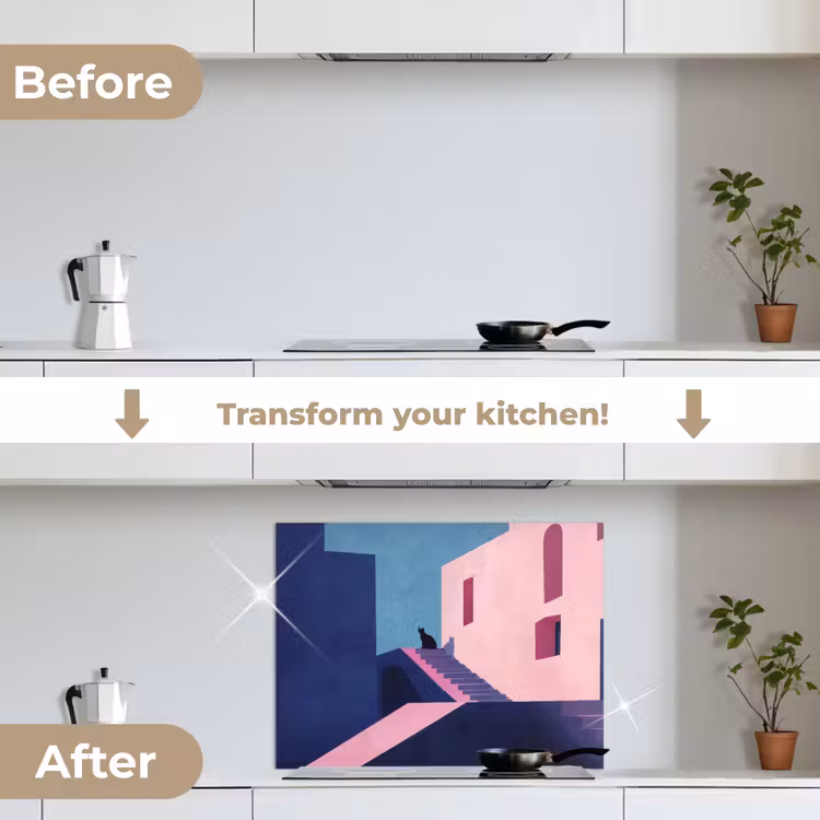 Kat - Trap - Gebouwen - Schaduwcontrasten keuken achterwand spatscherm middel -voor_na_EN