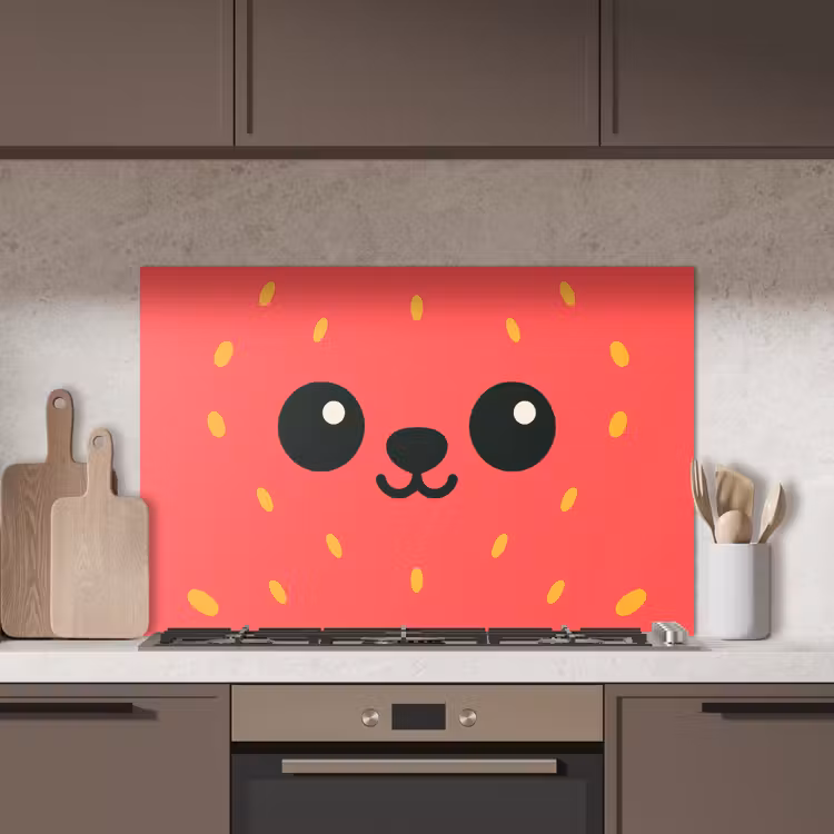 Kat - Aardbei - Cartoon keuken achterwand spatscherm middel -sfeer2