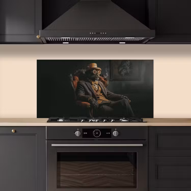 Kat - Pak - Oranje - Sigaar keuken achterwand spatscherm middel -sfeer1