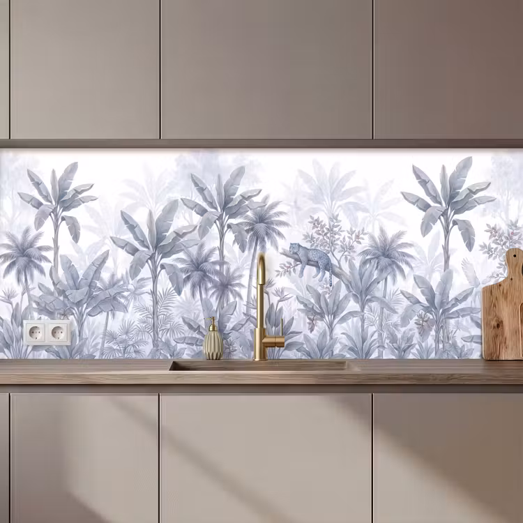 Kat - Tropisch bos - Modern - Grijs keuken achterwand 2 middel zz_3dshopping