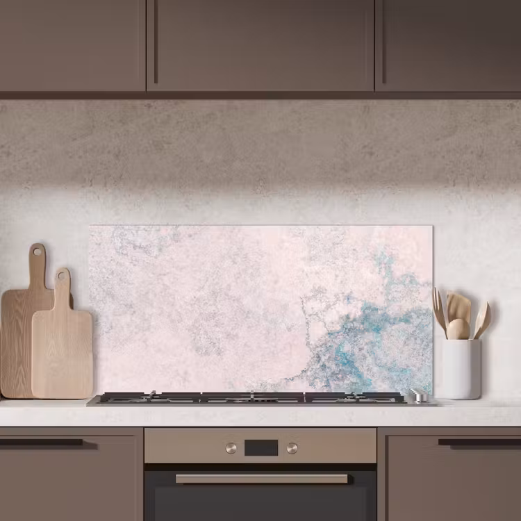 Cement - Beton - Retro - Industrieel - Wit - Blauw keuken achterwand spatscherm middel -sfeer2