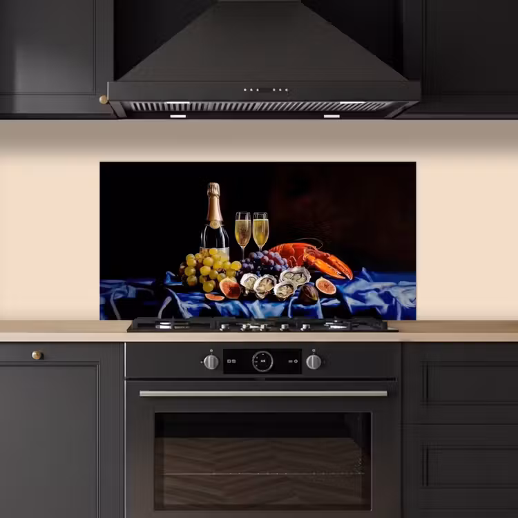 Champagne - Luxe - Oesters keuken achterwand spatscherm middel -sfeer1