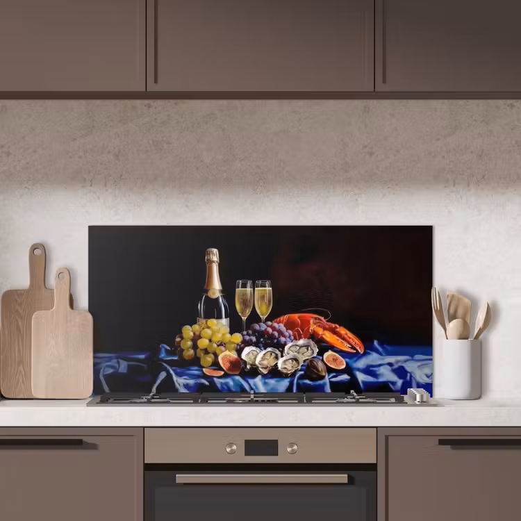 Champagne - Luxe - Oesters keuken achterwand spatscherm middel -sfeer2