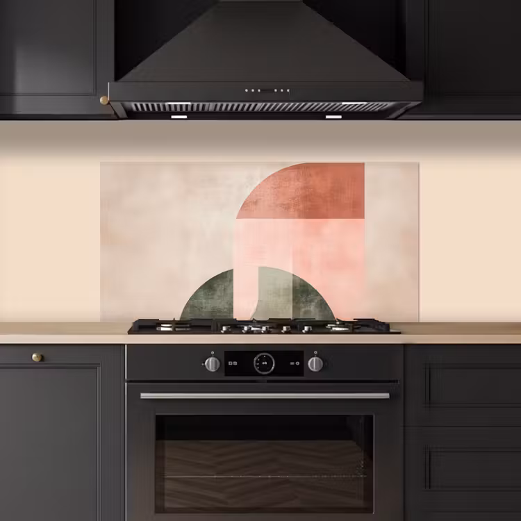 Cirkel - Abstract - Roze keuken achterwand spatscherm middel -sfeer1