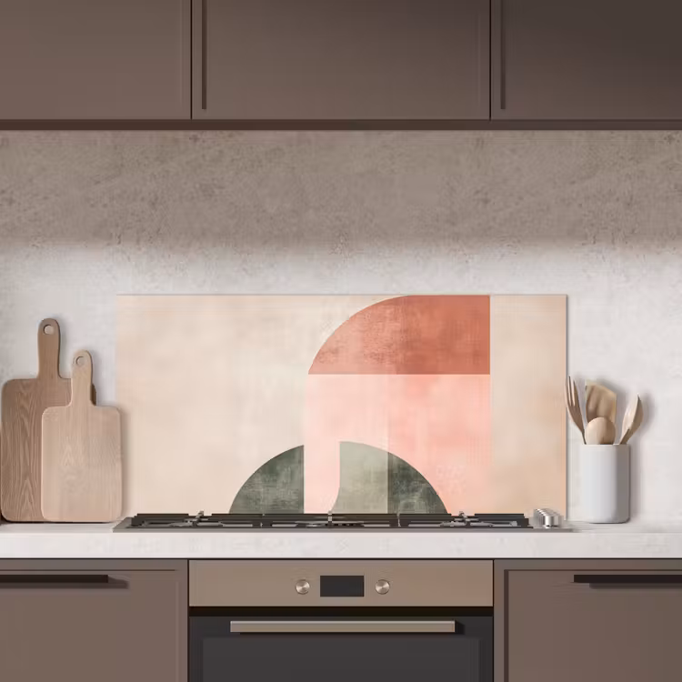Cirkel - Abstract - Roze keuken achterwand spatscherm middel -sfeer2