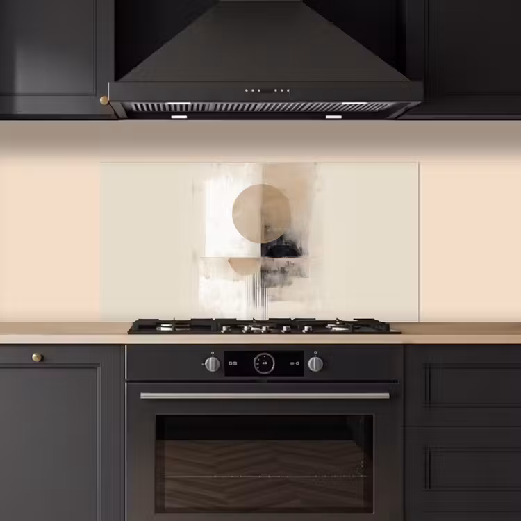 Cirkel - Compositie - Diepte - Beige keuken achterwand spatscherm middel -sfeer1