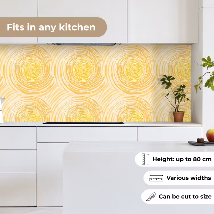 Cirkels - Abstract - Artistiek - Geel keuken achterwand 2 middel 871 -sfeer4_UK