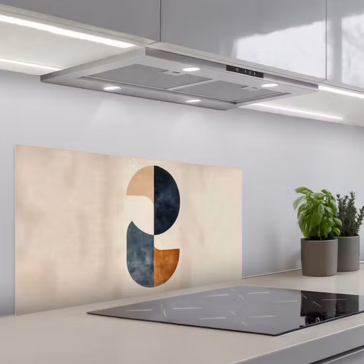 Cirkels - Abstract - Kleurrijk keuken achterwand spatscherm middel -3d_schuin