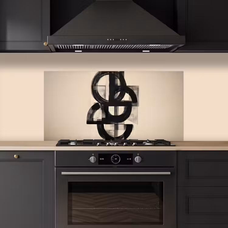 Cirkels - Lijnen - Vormen - Zwart keuken achterwand spatscherm middel -sfeer1