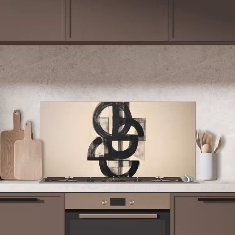 Cirkels - Lijnen - Vormen - Zwart keuken achterwand spatscherm middel -sfeer2