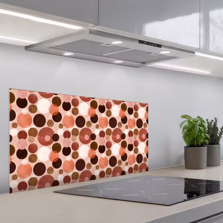 Cirkels - Modern - Kleurrijk keuken achterwand spatscherm middel 899 -3d_schuin