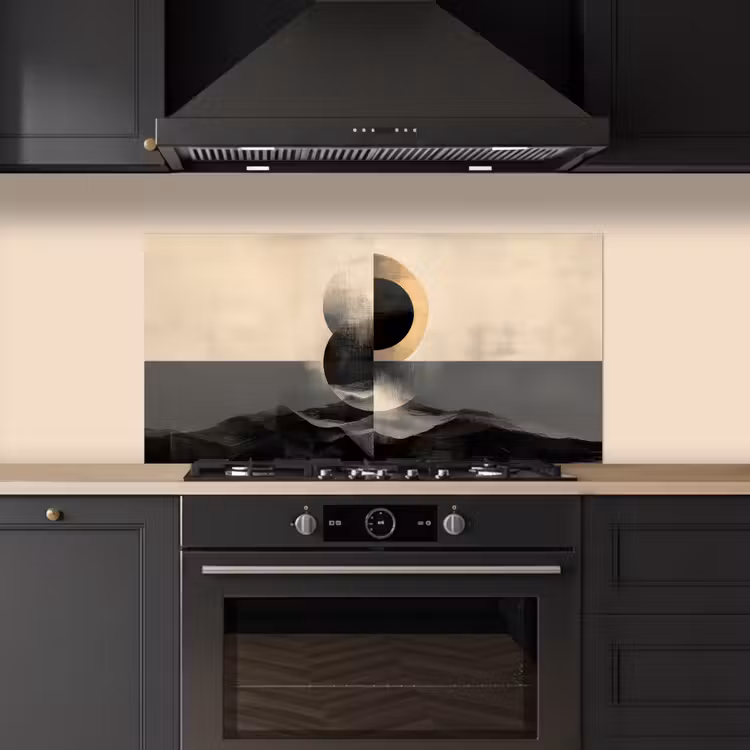 Cirkels - Schaduw - Abstract keuken achterwand spatscherm middel -sfeer1