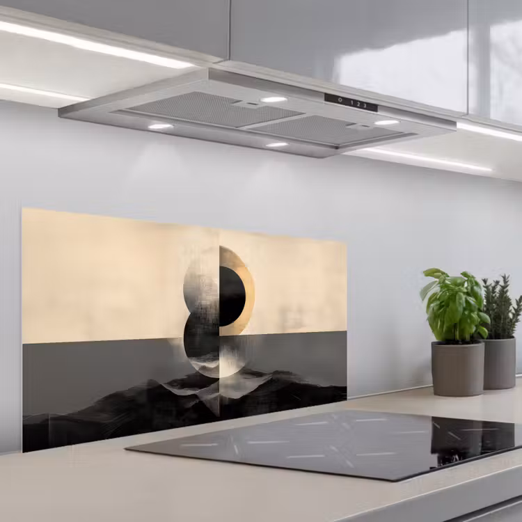 Cirkels - Schaduw - Abstract keuken achterwand spatscherm middel -3d_schuin