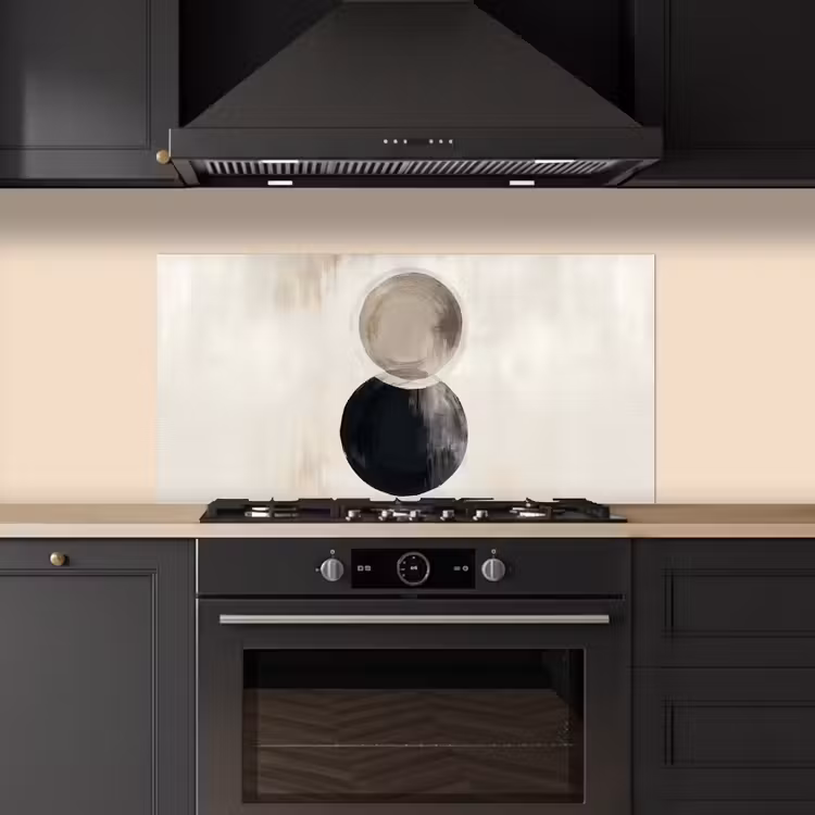 Cirkels - Vorm - Beige - Abstract keuken achterwand spatscherm middel -sfeer1