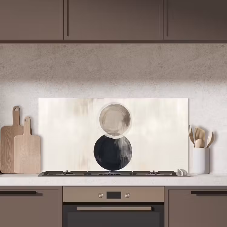 Cirkels - Vorm - Beige - Abstract keuken achterwand spatscherm middel -sfeer2