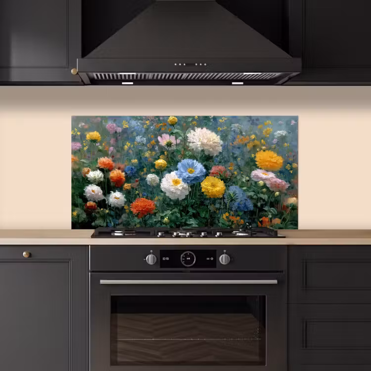 Close-up - Veld - Bloemen - Kleurrijk keuken achterwand spatscherm middel -sfeer1