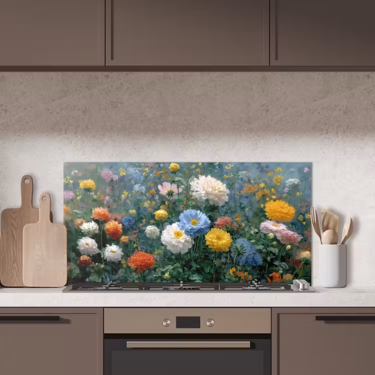 Close-up - Veld - Bloemen - Kleurrijk keuken achterwand spatscherm middel -sfeer2