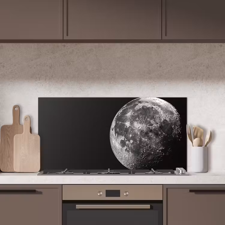 Close-up - Maan - Wit - Textuur keuken achterwand spatscherm middel -sfeer2