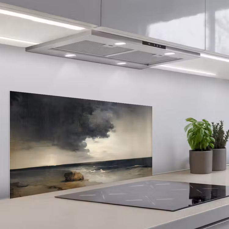Kust - Golven - Rots - Storm keuken achterwand spatscherm middel -3d_schuin