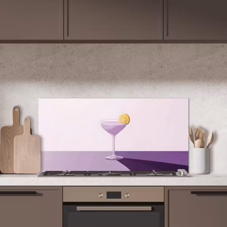 Cocktail - Paars - Minimalistisch - Citroen keuken achterwand spatscherm middel -sfeer2