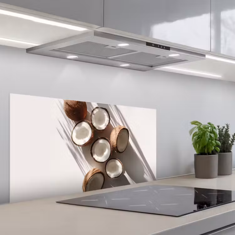 Kokosnoten - Bruin - Shaduw keuken achterwand spatscherm middel -3d_schuin