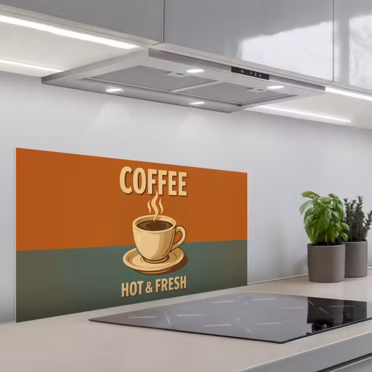 Koffie - Kop - Vintage - Quote keuken achterwand spatscherm middel -3d_schuin