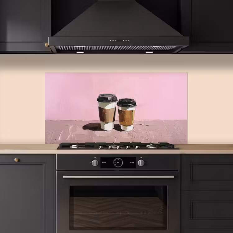 Koffiebekers - Deksel - Verf - Textuur keuken achterwand spatscherm middel -sfeer1