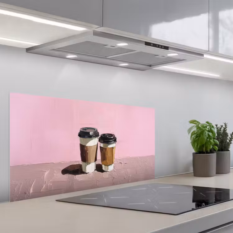 Koffiebekers - Deksel - Verf - Textuur keuken achterwand spatscherm middel -3d_schuin