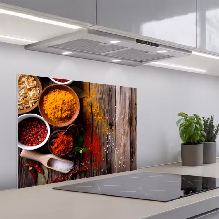 Kleurenpalet van de Natuur keuken achterwand spatscherm middel -3d_schuin