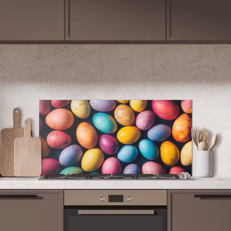 Kleurrijk - Paaseitjes - Spetters keuken achterwand spatscherm middel -sfeer2