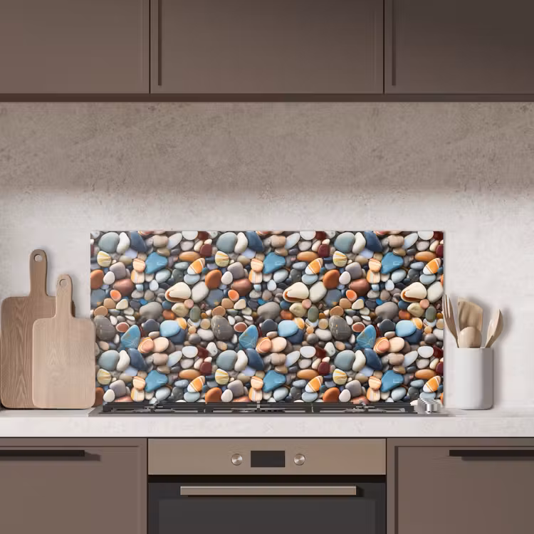 Kleuren - Strepen - Kiezels keuken achterwand spatscherm middel 899 -sfeer2
