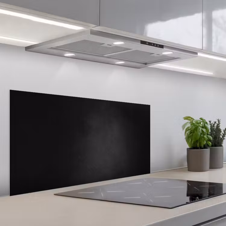 Beton - Zwart - Grijs - Structuur - Industrieel keuken achterwand spatscherm middel -3d_schuin