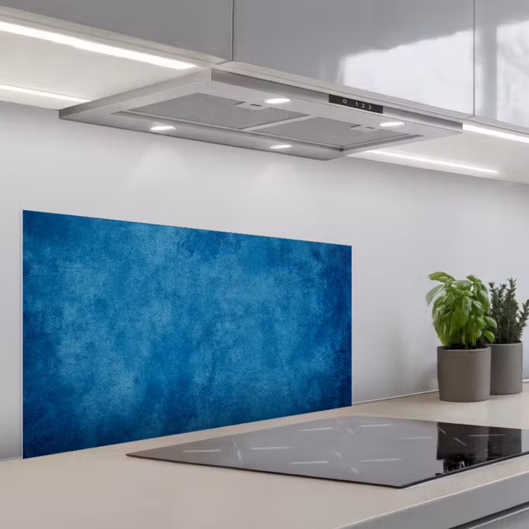 Beton - Blauw - Vintage - Structuur - Industrieel keuken achterwand spatscherm middel -3d_schuin