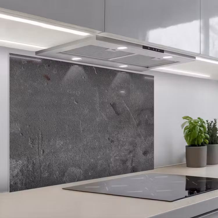 Beton - Grijs - Lijn - Vormen keuken achterwand spatscherm middel -3d_schuin