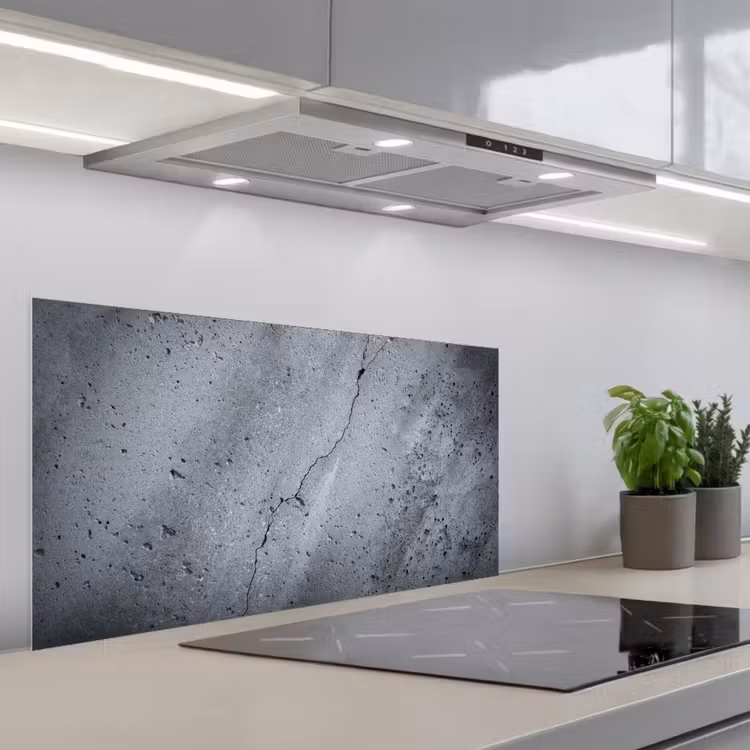 Beton - Grijs - Scheur keuken achterwand spatscherm middel -3d_schuin