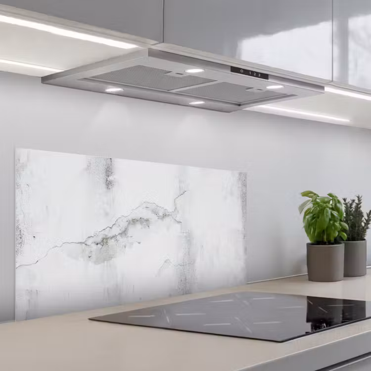 Beton - Grijs - Wit keuken achterwand spatscherm middel -3d_schuin