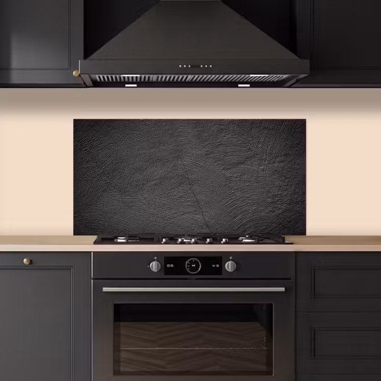 Beton print - Industrieel - Zwart keuken achterwand spatscherm middel -sfeer1
