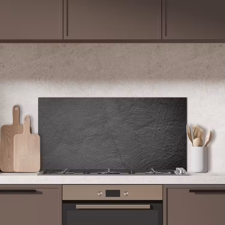 Beton print - Industrieel - Zwart keuken achterwand spatscherm middel -sfeer2