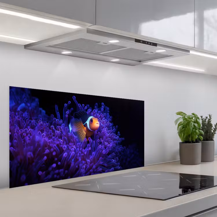 Koraal - Vis - Oranje - Zee keuken achterwand spatscherm middel -3d_schuin