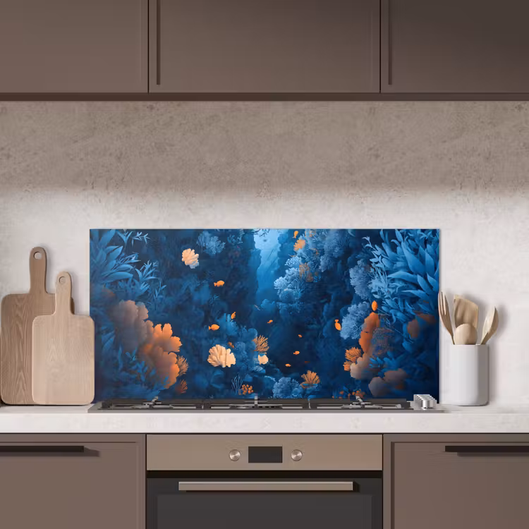 Koraalrif - Vissen - Oceaan - Blauw keuken achterwand spatscherm middel -sfeer2