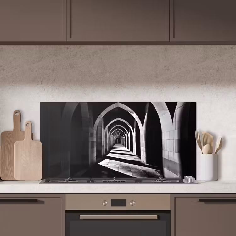 Gang - Bogen - Schaduw - Diepte keuken achterwand spatscherm middel -sfeer2