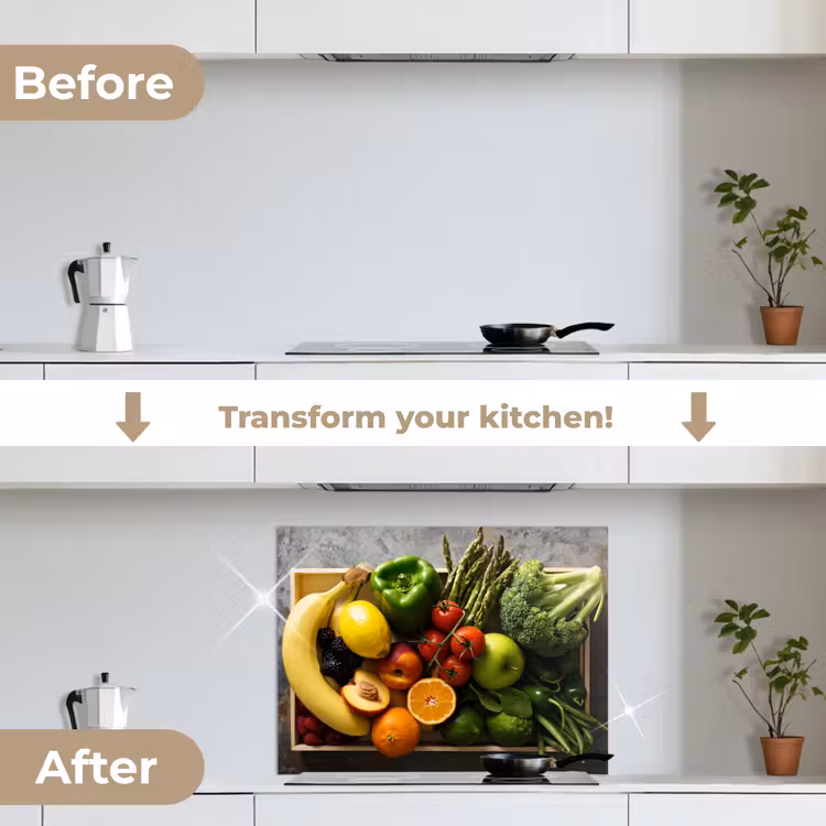 Krat - Fruit - Regenboog keuken achterwand spatscherm middel -voor_na_EN