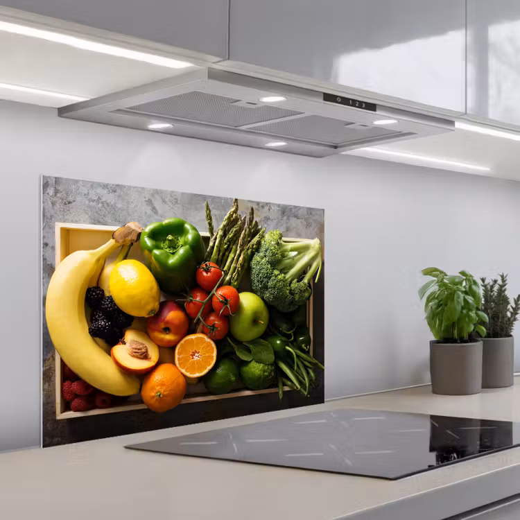 Krat - Fruit - Regenboog keuken achterwand spatscherm middel -3d_schuin