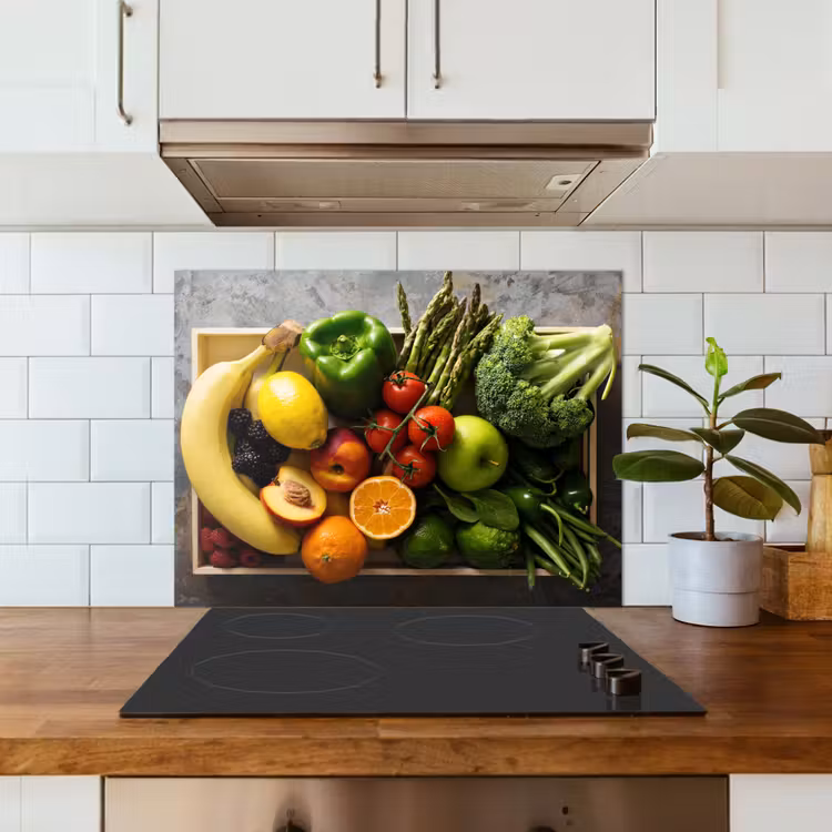 Krat - Fruit - Regenboog keuken achterwand spatscherm middel -sfeer2