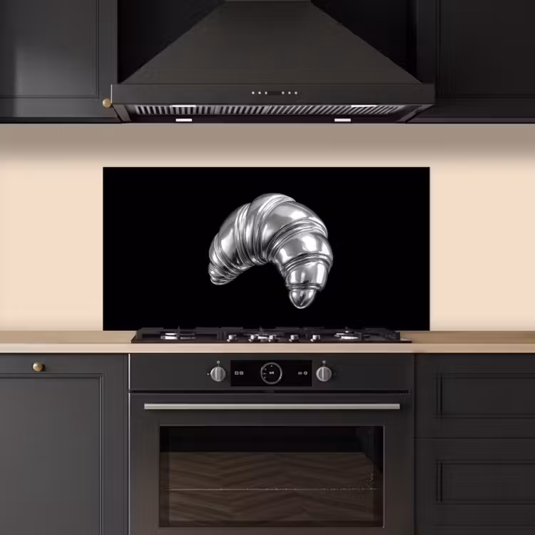 Croissant - Metaal - Zilver keuken achterwand spatscherm middel -sfeer1