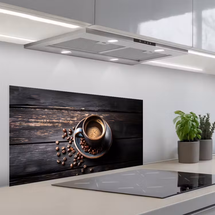 Kop - Koffie - Hout - Bonen keuken achterwand spatscherm middel -3d_schuin