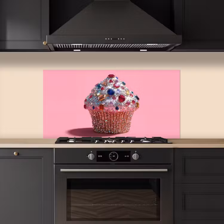 Cupcake - Kleurrijk - Edelstenen keuken achterwand spatscherm middel -sfeer1