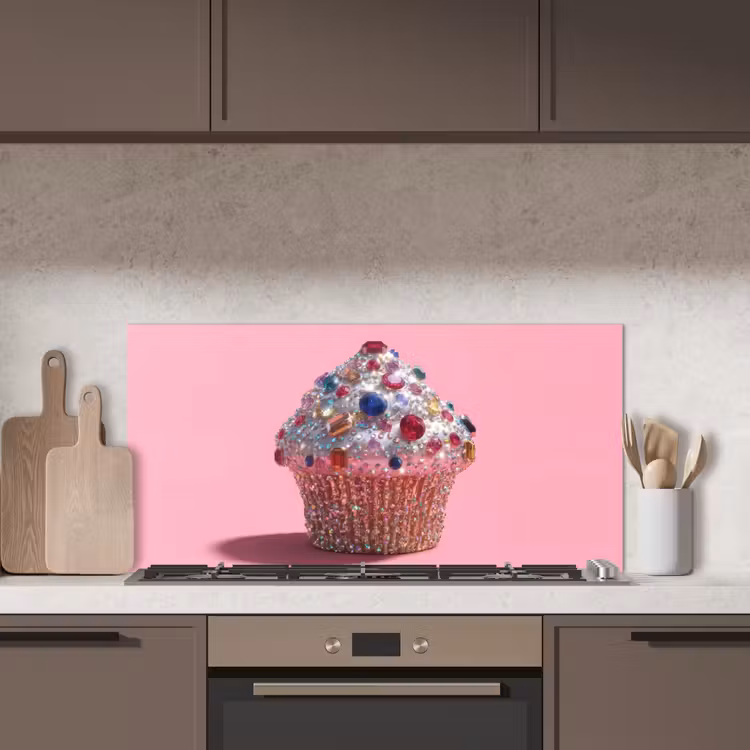 Cupcake - Kleurrijk - Edelstenen keuken achterwand spatscherm middel -sfeer2