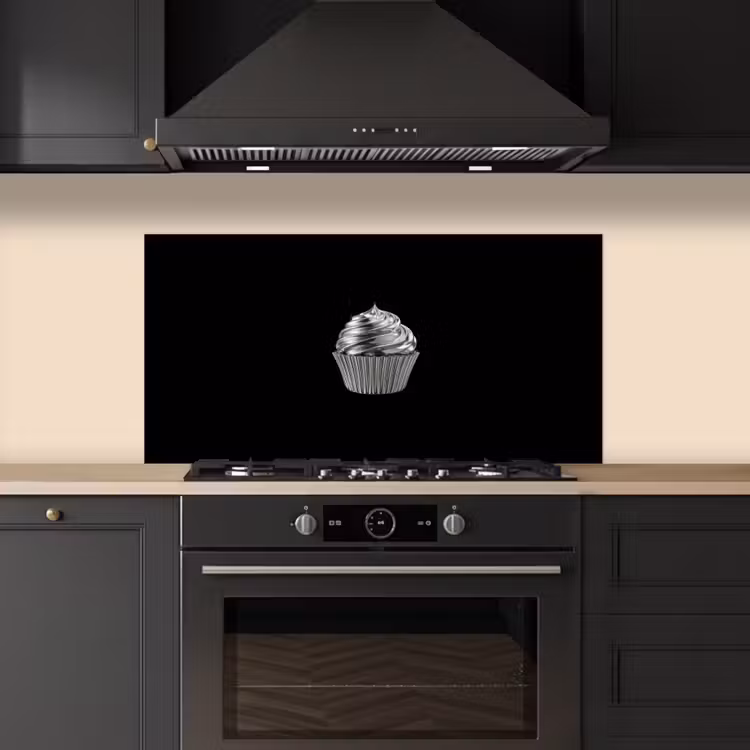 Cupcake - Luxueus - Zilver keuken achterwand spatscherm middel -sfeer1