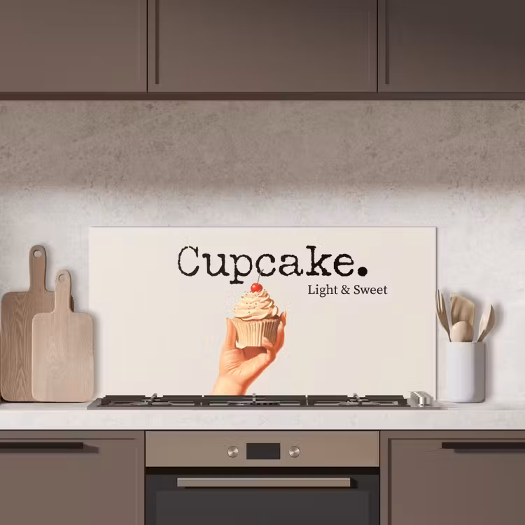 Cupcake - Zoet - Kers keuken achterwand spatscherm middel -sfeer2